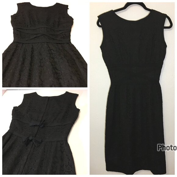 Vintage 50s 60s Black Wiggle Dress Party Cocktail Christmas LBD MCM Bombshell (I - Picture 1 of 16
